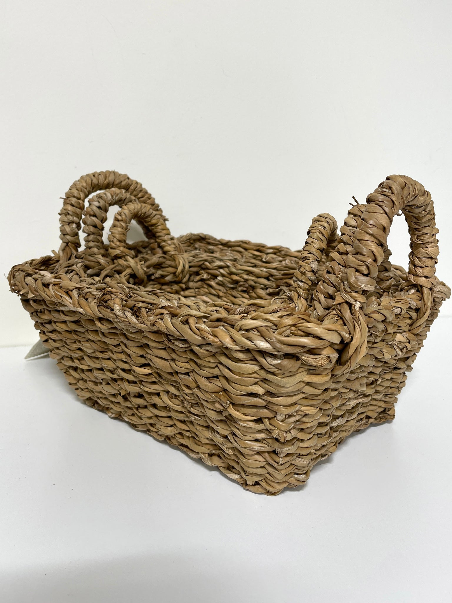Small Rectangular Basket w/ Handle - Set of 3 - Hand Touch