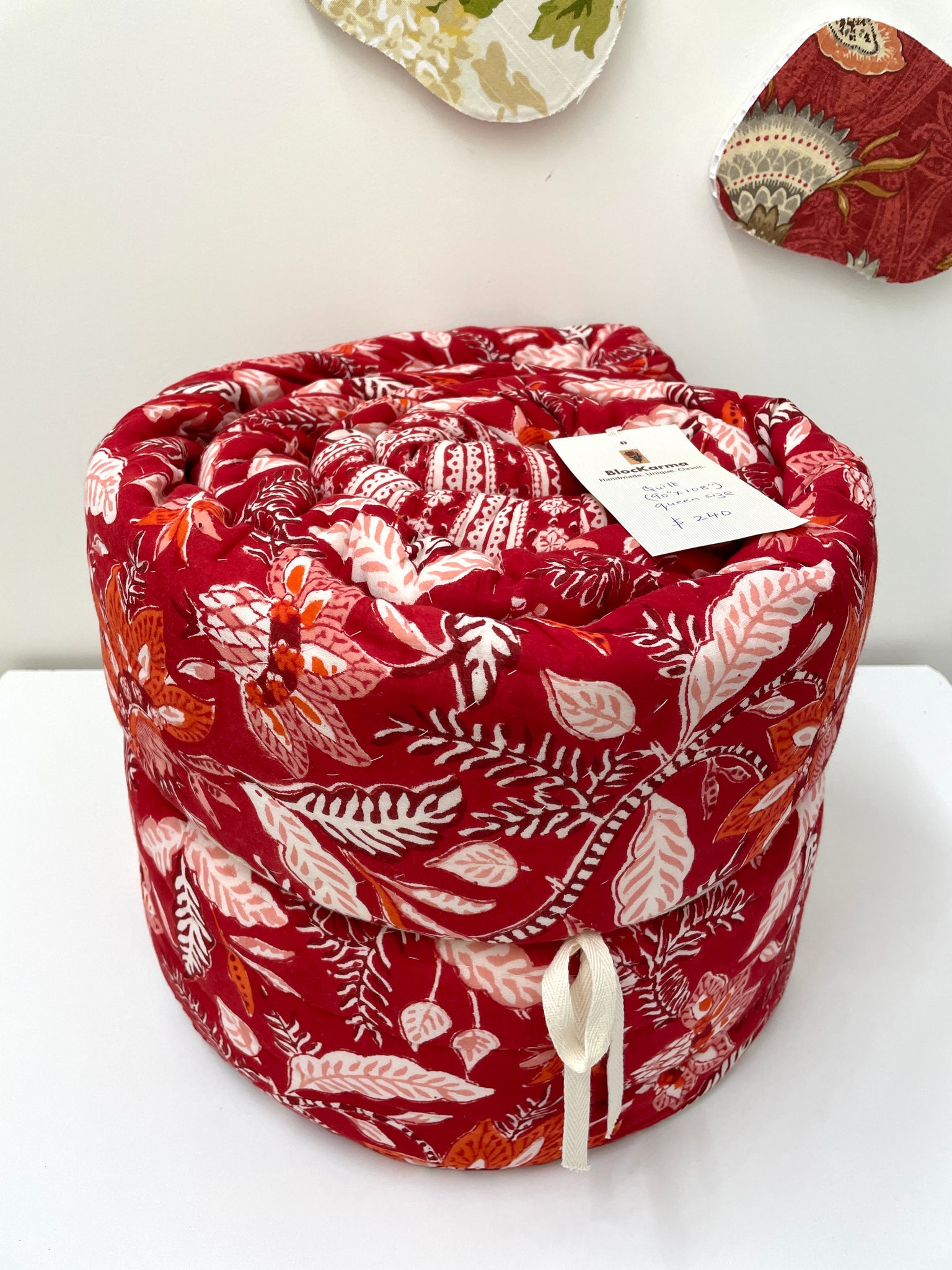 BlocKarma - Red Queen Size Quilted Blanket