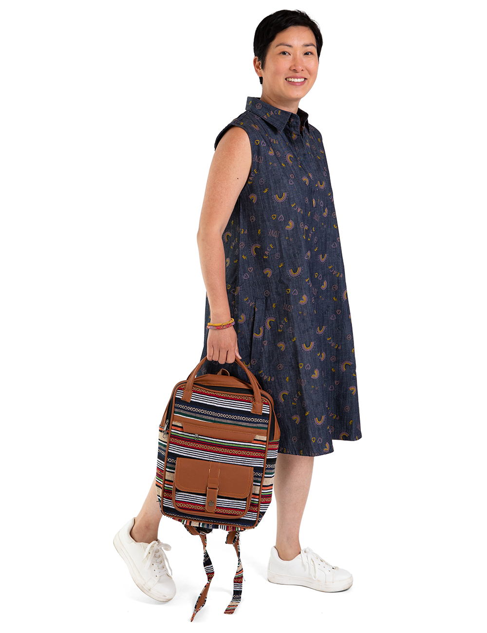 A mid-length dress with a collared neck and now with side pockets! Best suited for cooling down during the hot temps.
