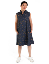 A mid-length dress with a collared neck and now with side pockets! Best suited for cooling down during the hot temps.