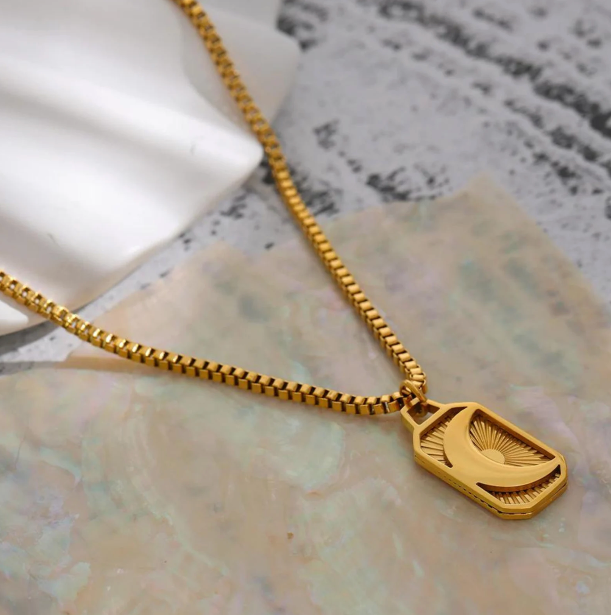 18k Gold Plated Moon Necklace