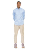 Blue Herringbone Dress Shirt