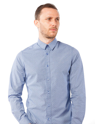 Blue Dotted Dress Shirt