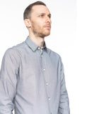 Grey Textured Button-Up Shirt