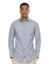 Grey Textured Button-Up Shirt