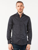 Navy Dotted Dress Shirt