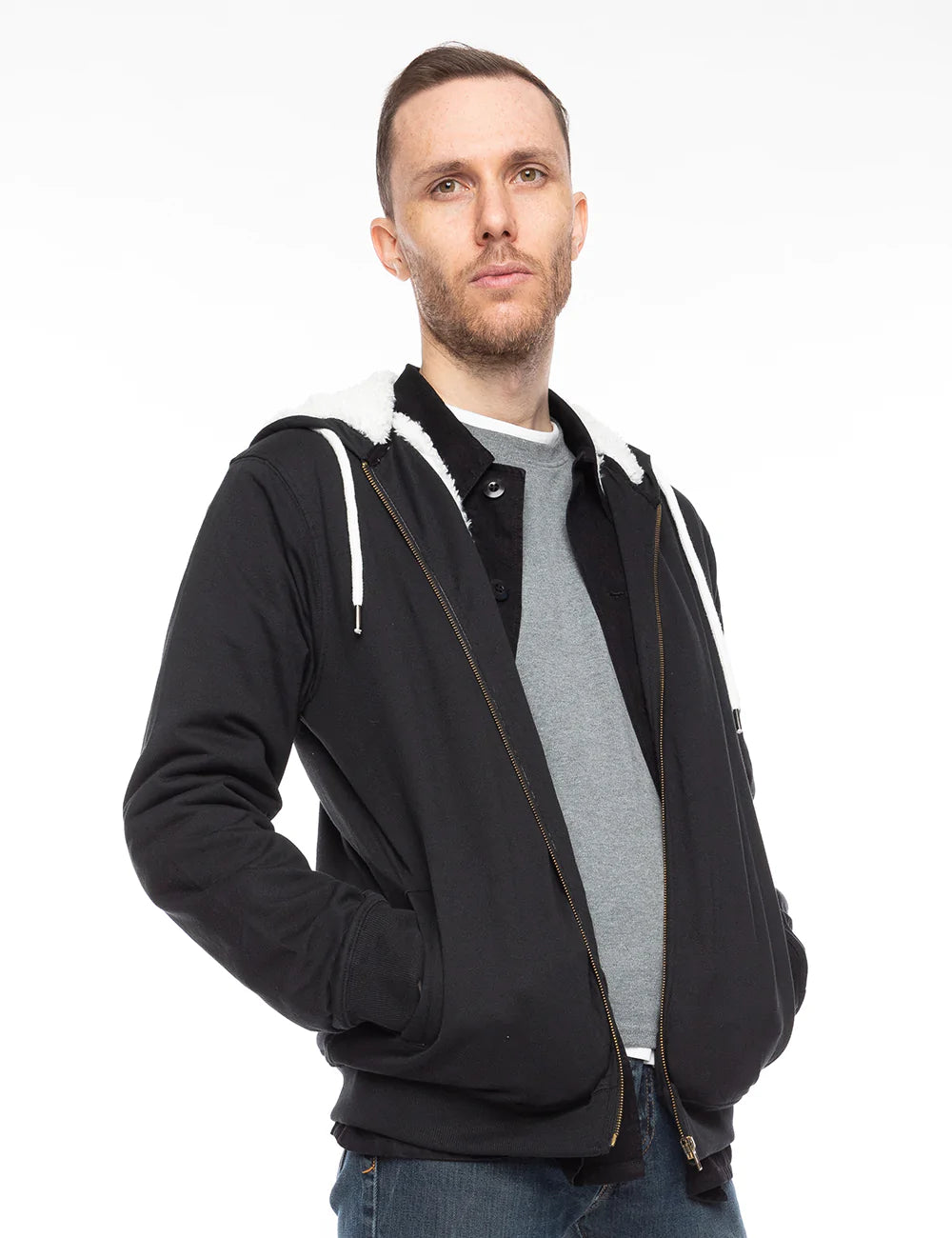 An easy-fitting hoodie&nbsp;bursting with sherpa inside - even the hood has fluff! 