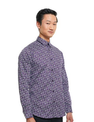 Progoti - Violet Paisley Printed Dress Shirt